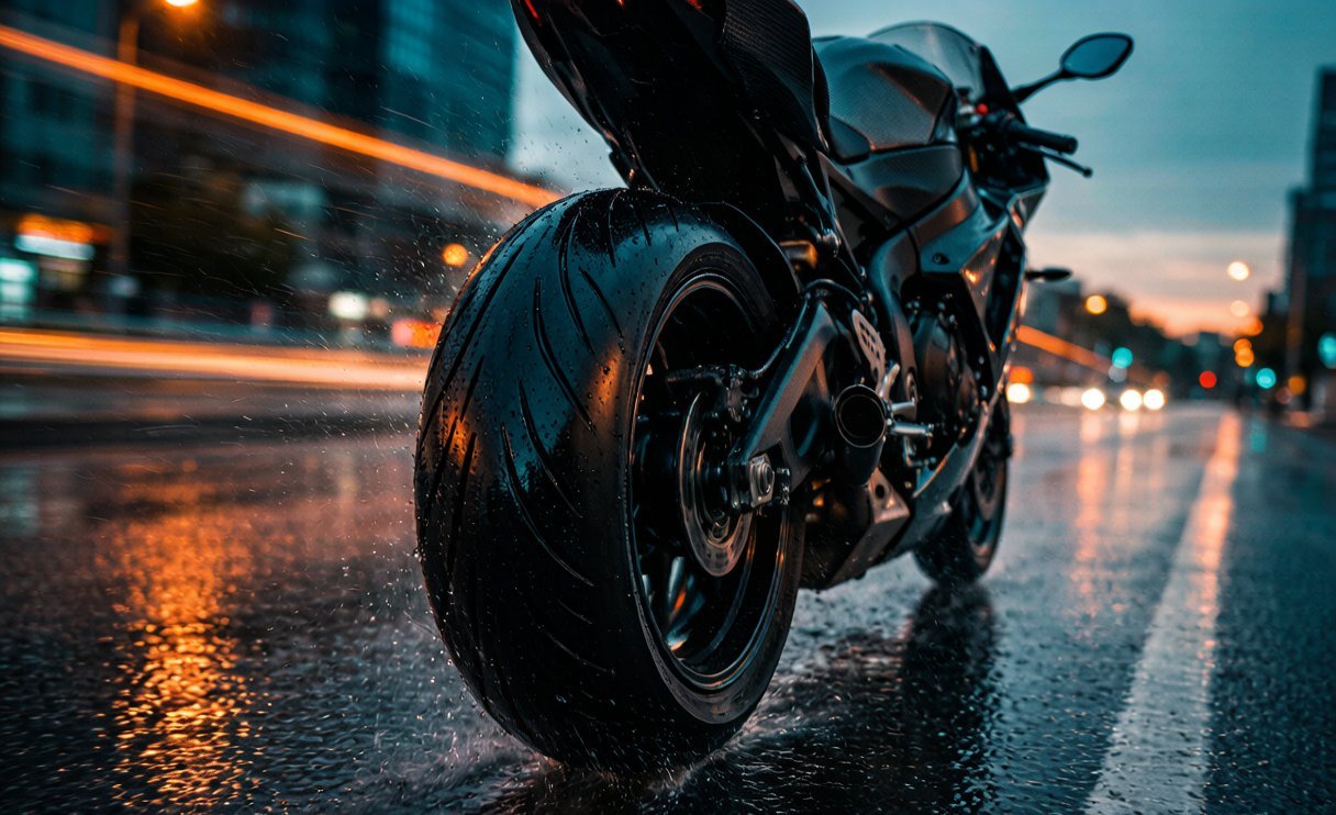 Motorcycle tire application visual